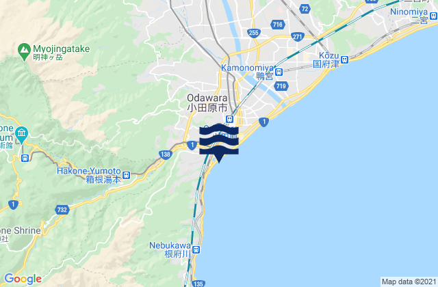 Mappa delle maree di Minamiashigara Shi, Japan