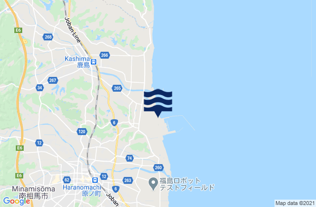 Mappa delle maree di Minamisōma Shi, Japan