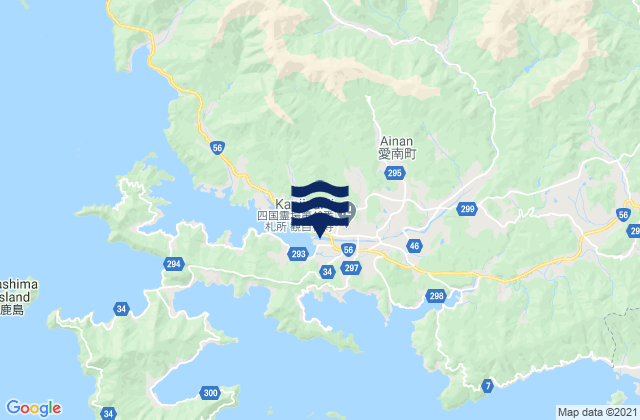 Mappa delle maree di Minamiuwa-gun, Japan