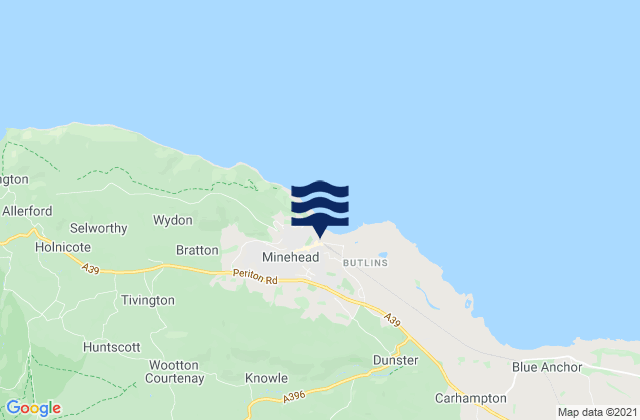 Mappa delle maree di Minehead, United Kingdom