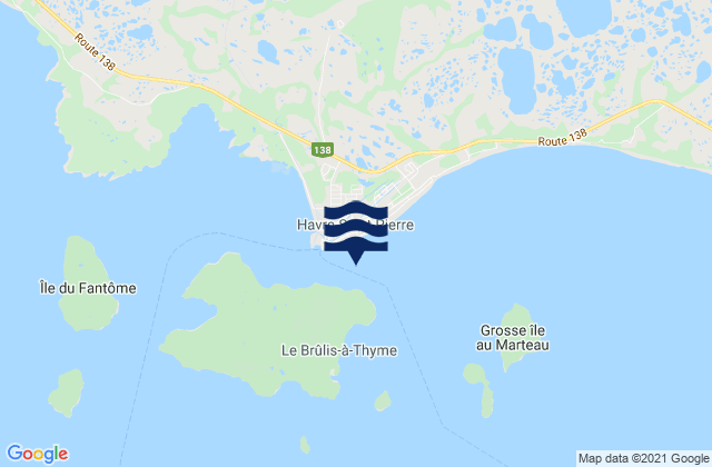 Mappa delle maree di Minganie, Canada