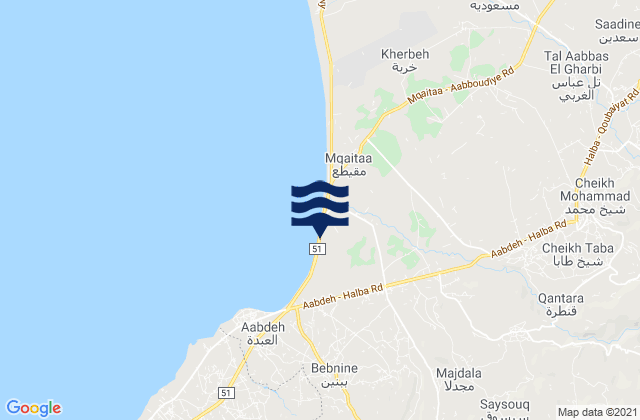 Mappa delle maree di Minie-Denniyeh, Lebanon