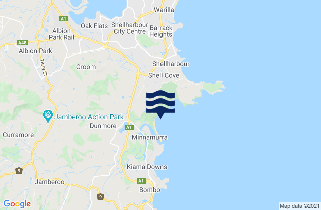 Mappa delle maree di Minnamurra Beach, Australia