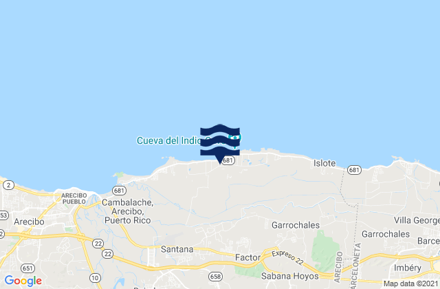 Mappa delle maree di Miraflores Barrio, Puerto Rico