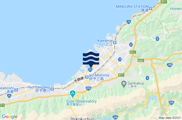 Mappa delle maree di Misima (Hiuti Nada), Japan