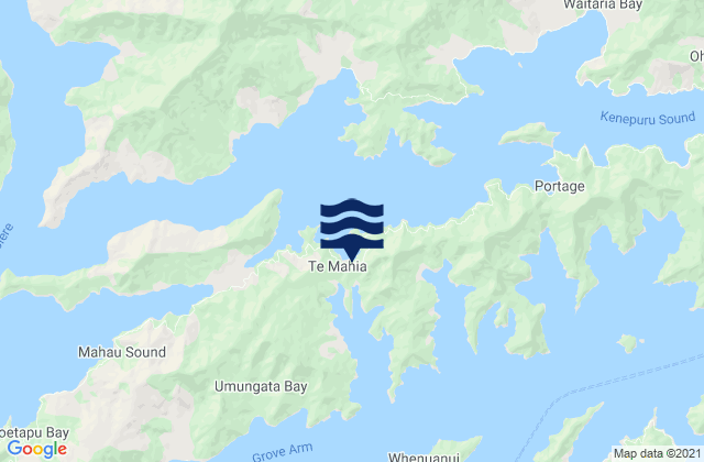Mappa delle maree di Mistletoe Bay, New Zealand