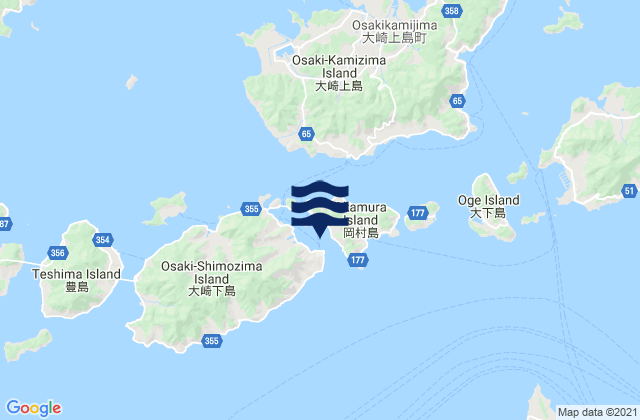 Mappa delle maree di Mitarai Osaki Shimo Shima, Japan