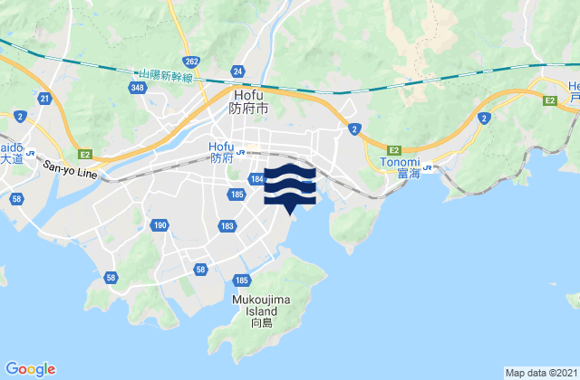 Mappa delle maree di Mitaziri, Japan