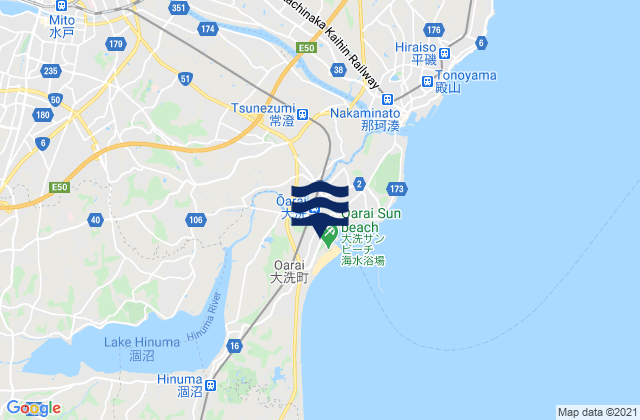Mappa delle maree di Mito-shi, Japan