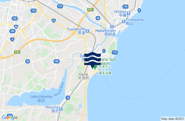 Mappa delle maree di Mito, Japan