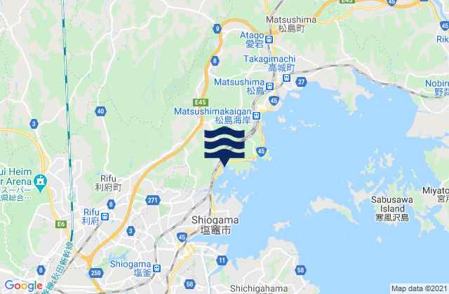 Mappa delle maree di Miyagi Gun, Japan