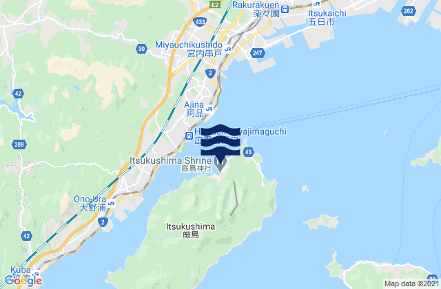 Mappa delle maree di Miyajima, Japan