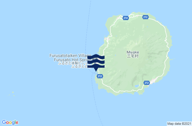 Mappa delle maree di Miyake Sima (Miyakejima Miyakeshima), Japan