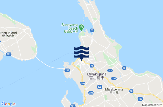Mappa delle maree di Miyakojima Shi, Japan