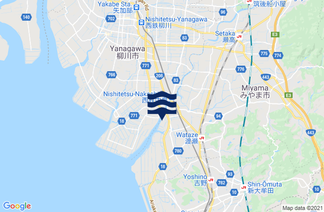 Mappa delle maree di Miyama Shi, Japan