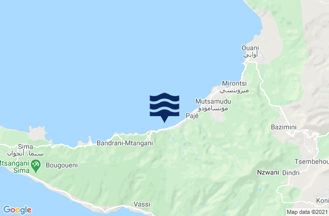Mappa delle maree di Mjimandra, Comoros