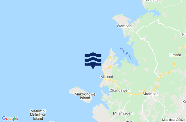 Mappa delle maree di Mkoani Pemba Island, Tanzania