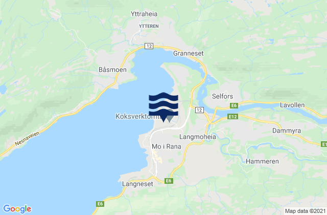 Mappa delle maree di Mo i Rana, Norway