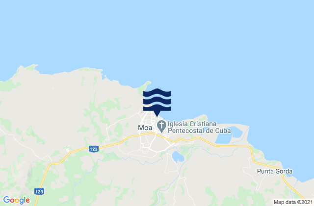 Mappa delle maree di Moa, Cuba