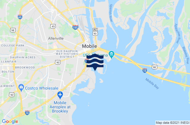 Mappa delle maree di Mobile River entrance, United States