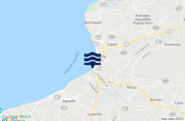 Mappa delle maree di Moca Barrio-Pueblo, Puerto Rico