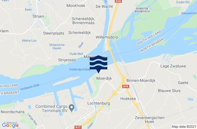 Mappa delle maree di Moerdijk, Netherlands