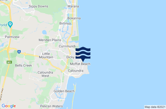 Mappa delle maree di Moffats Rights, Australia