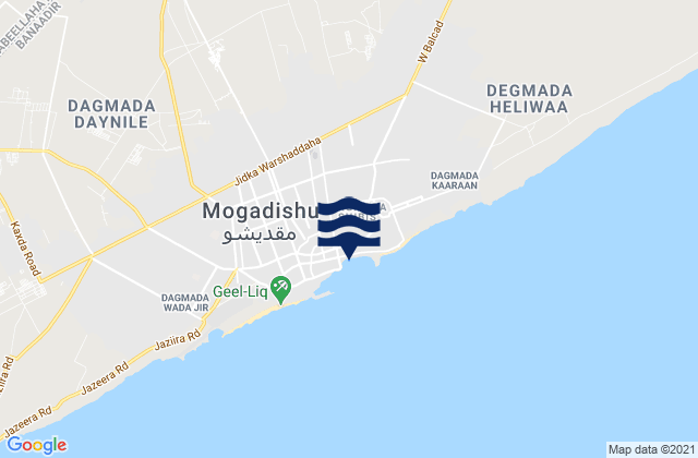 Mappa delle maree di Mogadishu, Somalia