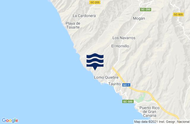 Mappa delle maree di Mogán, Spain
