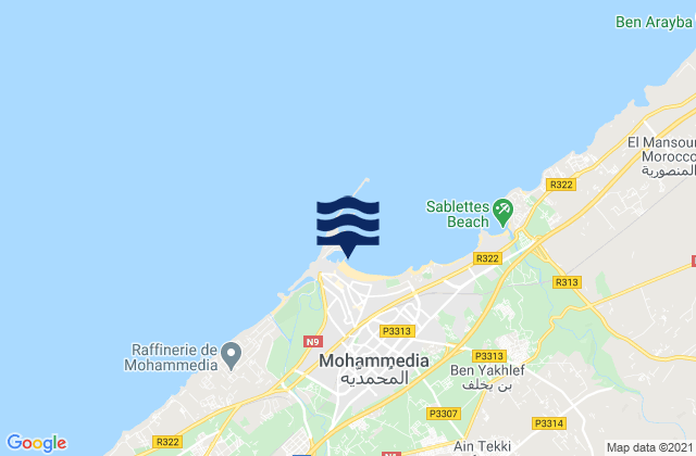 Mappa delle maree di Mohammedia, Morocco