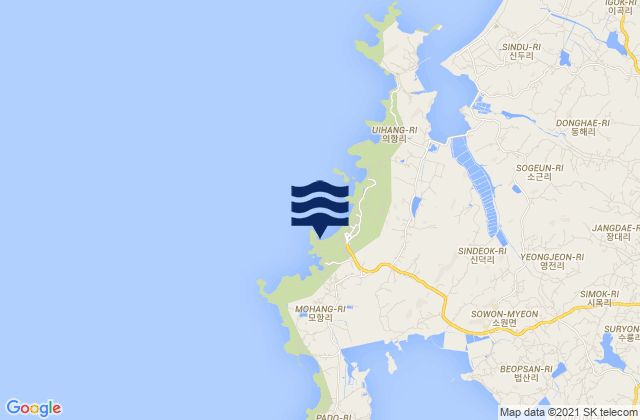 Mappa delle maree di Mohang-ni, South Korea