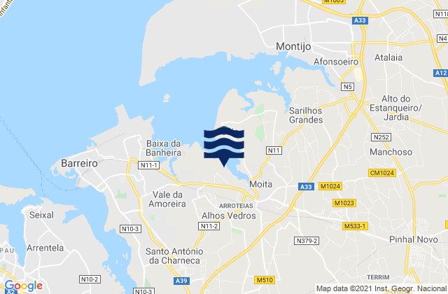 Mappa delle maree di Moita, Portugal