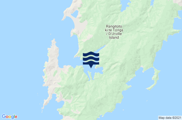 Mappa delle maree di Mokau Bay, New Zealand