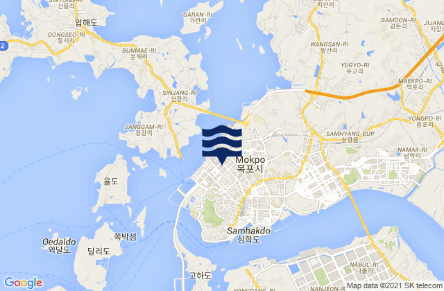 Mappa delle maree di Mokpo-si, South Korea