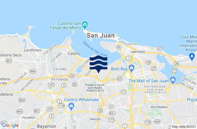 Mappa delle maree di Monacillo Barrio, Puerto Rico