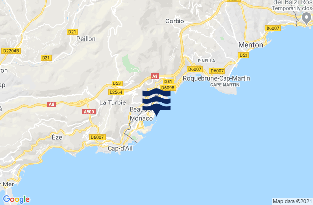 Mappa delle maree di Monaco