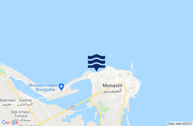 Mappa delle maree di Monastir, Tunisia