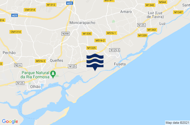 Mappa delle maree di Moncarapacho, Portugal