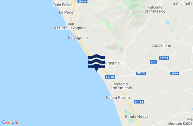 Mappa delle maree di Mondragone, Italy