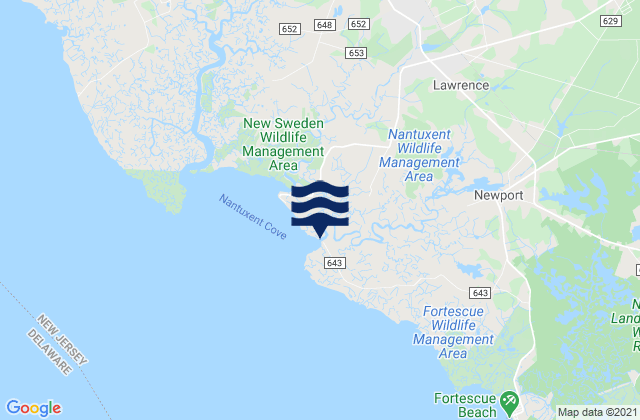 Mappa delle maree di Money Island (Nantuxent Creek Entrance), United States