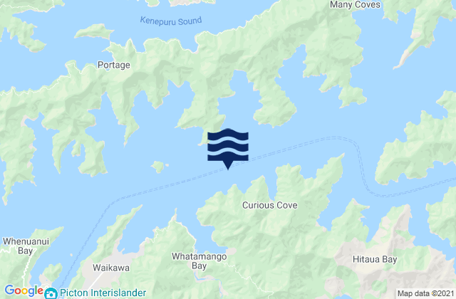 Mappa delle maree di Monkey Bay, New Zealand