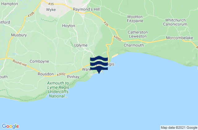 Mappa delle maree di Monmouth Beach, United Kingdom