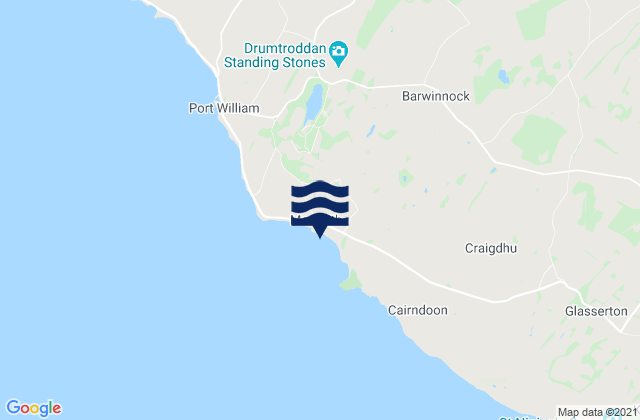 Mappa delle maree di Monreith Bay, United Kingdom