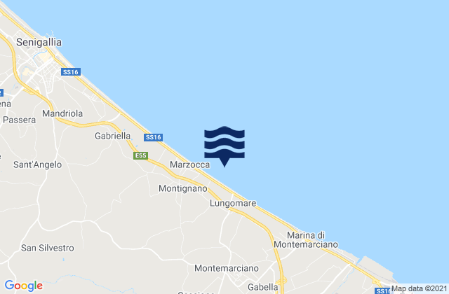 Mappa delle maree di Monsano, Italy