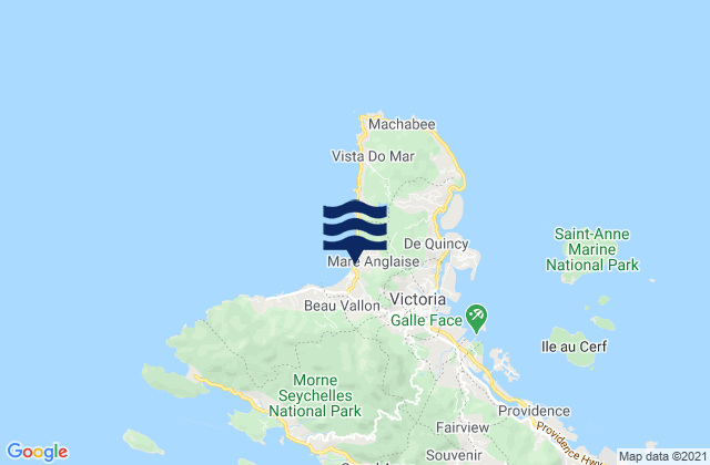 Mappa delle maree di Mont Buxton, Seychelles