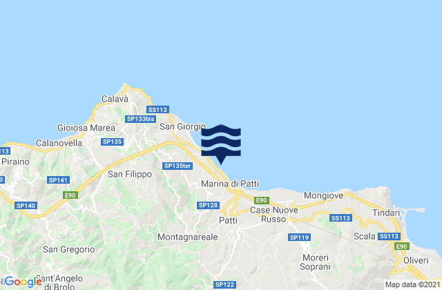 Mappa delle maree di Montagnareale, Italy