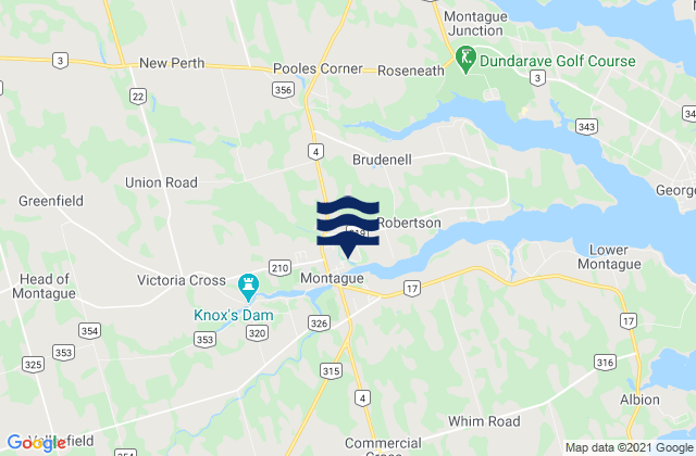 Mappa delle maree di Montague, Canada
