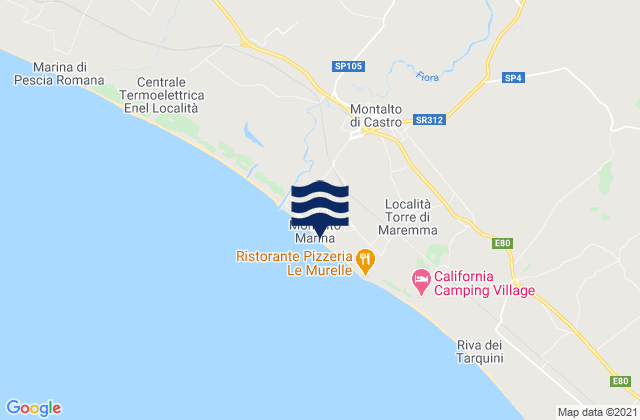 Mappa delle maree di Montalto di Castro, Italy