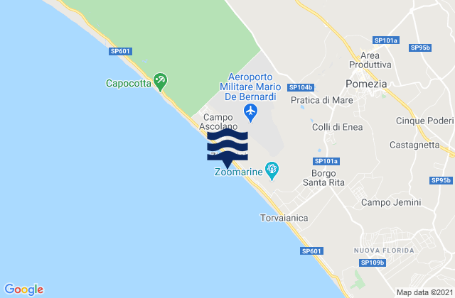 Mappa delle maree di Monte Migliore La Selvotta, Italy