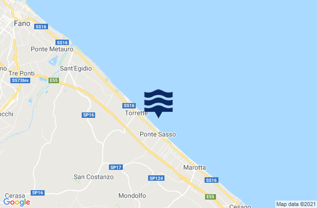 Mappa delle maree di Monte Porzio, Italy